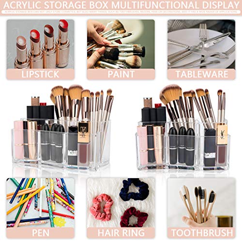 Organizador de Cosméticos Organizador de Maquillaje Caja para Cosméticos, Organizador de Maquillaje con 6 Compartimentos para Guardar Maquillaje Cosméticos y Productos de Belleza