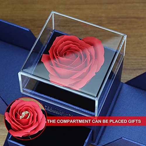 Ozrpn Juego de Rosas Eternas,Rosas de Amor,Caja de Regalo de Collar de Te Amo,Regalo de Cumpleaños Perfecto,Regalo Romántico para el Día de San Valentín,Cumpleaños,Día de la Madre,Aniversario,Navidad