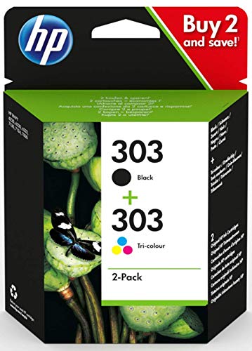 Pack compuesto por 2 cartuchos originales HP 303, uno negro y otro tricolor - Tinta original HP