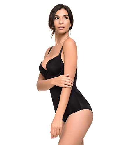 Pack de 2 Body Reductor Mujer con Efecto Invisible Moldeador Licra Body Shaping (Negro Visón, XL)