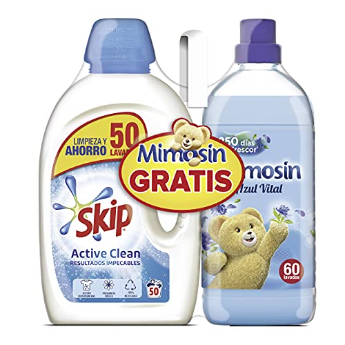Pack Skip Líquido Active Clean 50 lavados + Mimosin Azul Vital 60 lavados - Pack de 2