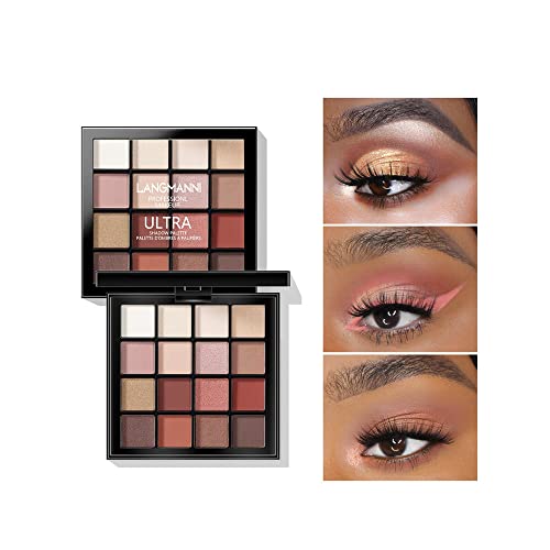 Paleta de sombras de ojos de 16 colores brillo mate sombra de ojos neutra ojos de bronce natural sombra de ojos ahumada profesional