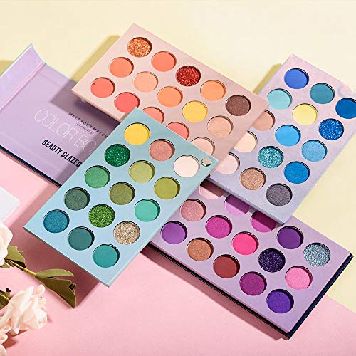 Paleta de sombras de ojos de 60 colores, tablero 4 en 1, brillo de alta pigmentación, sombra de ojos mate, rotación, paleta de maquillaje nude nacarado, cosméticos para ojos