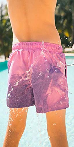 PANOZON Bañadores Hombre Pantalones Cortos Playa Shorts Cambiar de Color en Agua para Verano Vacaciones (2X-Large, Rosado)