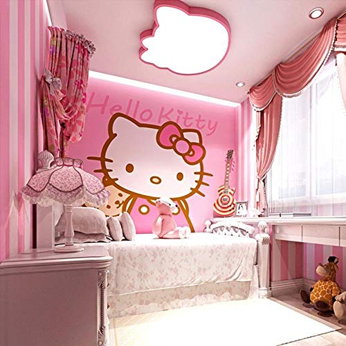 Papel tapiz mural 3d Sala de estar Dormitorio Hellokitty Hello Kitty Wallpaper_3d habitación de la princesa rosa niños chica cálida hellokitty Hello Kitty wallpaper fondo de pantalla250cm×170cm