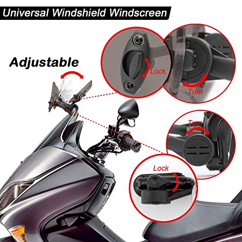 Parabrisas para Motocicleta , Extensión de alerón Parabrisas de Motocicleta Modificado Lunas y deflectores de Viento Universal Modificado Spoiler Deflector de Aire Ajustable