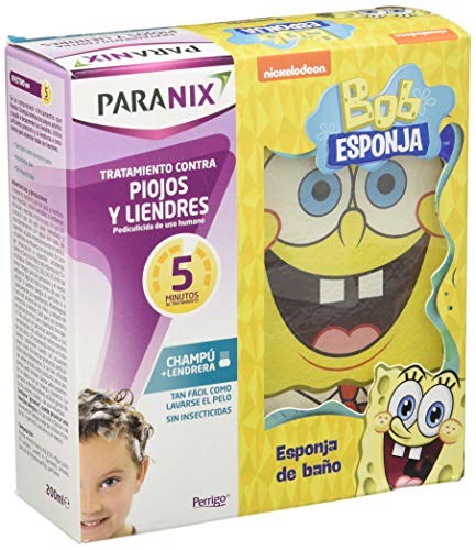 Paranix Paranix Champu Antipiojos |Pack Bob Esponja Con Regalo |Tratamiento Para Eliminar Piojos Y Liendres Sin Insecticidas, Contra Infestaciones De Piojos 250 g