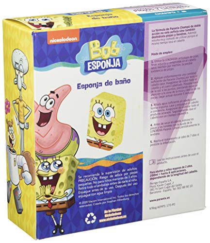 Paranix Paranix Champu Antipiojos |Pack Bob Esponja Con Regalo |Tratamiento Para Eliminar Piojos Y Liendres Sin Insecticidas, Contra Infestaciones De Piojos 250 g