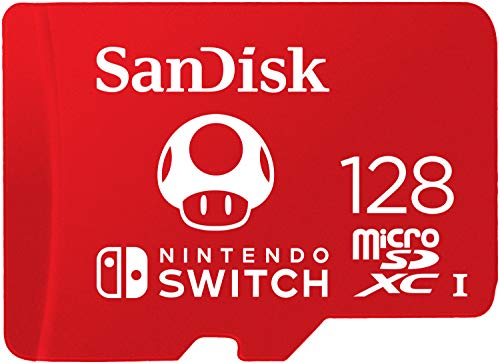 Pdp Mando Pro Faceoff Deluxe + Audio Chat Camo Rojo (Nintendo Switch) + Sandisk Microsdxc Uhs-I Tarjeta Para Nintendo Switch 128Gb, Producto Con Licencia De Nintendo