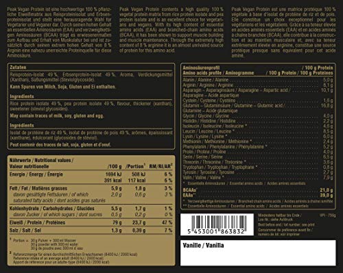 PEAK Vegan Protein Vanilla 750g
