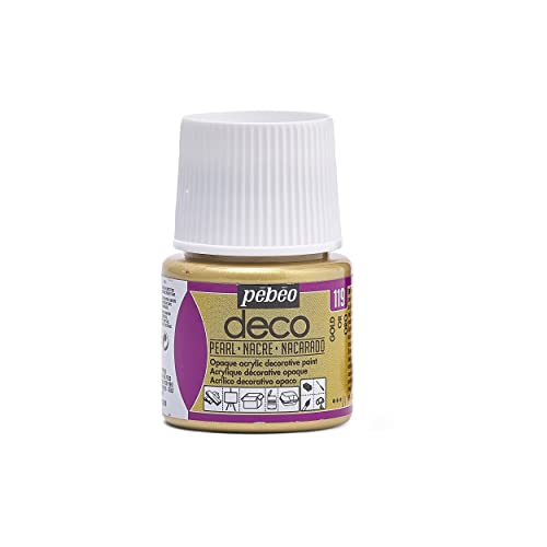 PEBEO - Pintura acrílica multisoporte - Color Opaco - Acabado Perlado - Color Dorado - 45ml