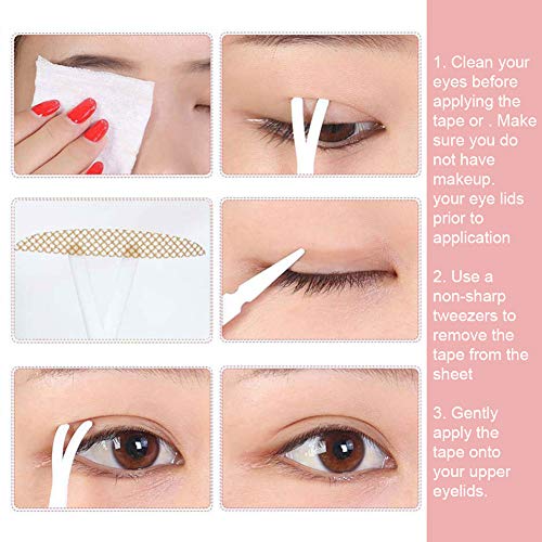 Pegatinas de Doble Párpado, Cinta de Doble Párpado, Double Eyelid Stickers, Double Eyelid Styling Cream, Adhesivo de Cinta de Doble Párpado invisible/Levantamiento a Prueba de Agua, 360pc+5ml