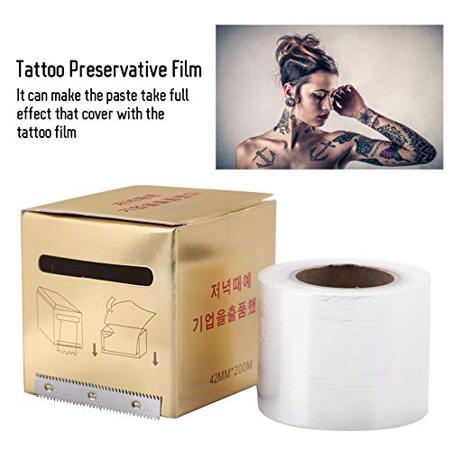 Película protectora de tatuaje desechable – Tattoo Makeup Plastic Wrap Preservative Film, protector de barrera de tatuaje transparente para accesorios de maquillaje (película para cejas)