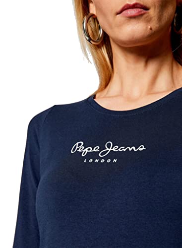 Pepe Jeans NEW VIRGINIA LS PL502755 Camiseta para Mujer, Azul (Navy 595), Large