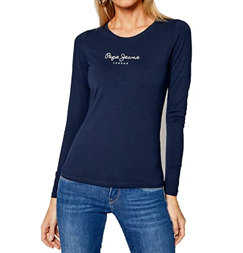 Pepe Jeans NEW VIRGINIA LS PL502755 Camiseta para Mujer, Azul (Navy 595), Large