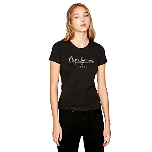 Pepe Jeans PL504434 T-Shirt, Negro (Black 999), Small para Mujer