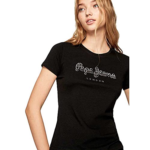 Pepe Jeans PL504434 T-Shirt, Negro (Black 999), Small para Mujer