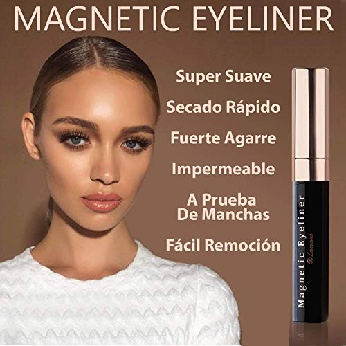 Pestañas Magneticas Con Delineador De Ojos Magnético - Paquete De Pestañas Postizas Naturales Magnéticas Reutilizables - Aplicador Gratuito, Espejo Y Caja Protectora De Almacenamiento En Regalo