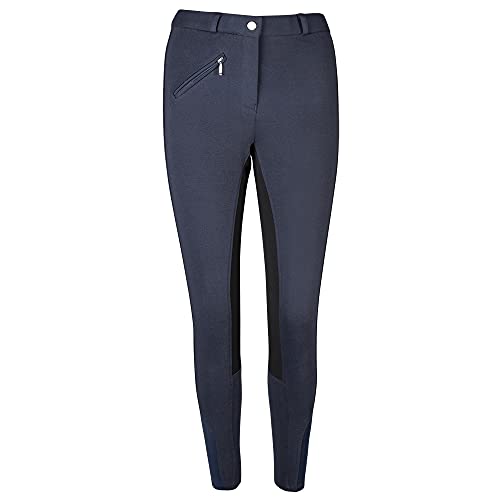 PFIFF 102290 Thea - Pantalones de equitación para Mujer (Piel sintética), Todo el año, Pantalón de equitación Thea, Mujer, Color Azul (Azul/Negro), tamaño 40