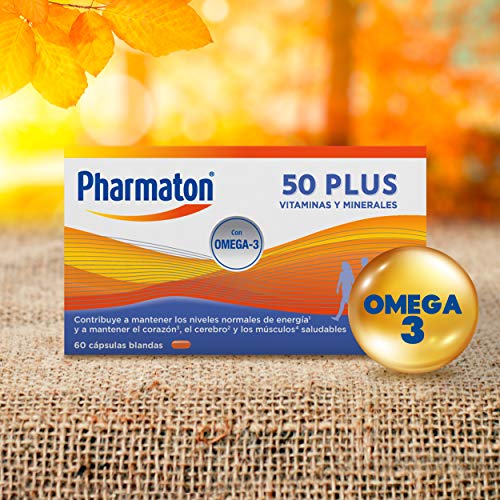 Pharmaton 50+ - Multivitamínico con Omega 3 - 60 cápsulas - Ayuda a mantener la energía a partir de los 50 años (60 unidad)