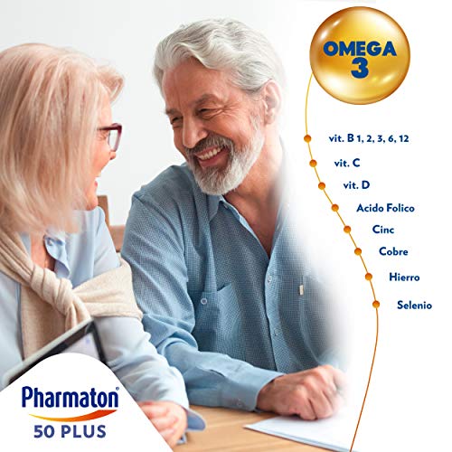 Pharmaton 50+ - Multivitamínico con Omega 3 - 60 cápsulas - Ayuda a mantener la energía a partir de los 50 años (60 unidad)