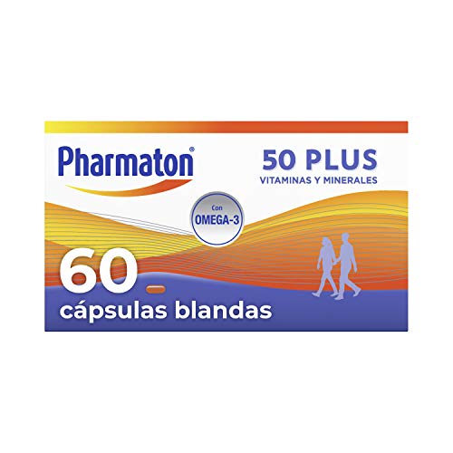 Pharmaton 50+ - Multivitamínico con Omega 3 - 60 cápsulas - Ayuda a mantener la energía a partir de los 50 años (60 unidad)