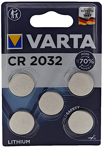 Pila de botón de litio de 3 V VARTA Electronics CR2032, pilas de botón en un blíster original de 5 unidades