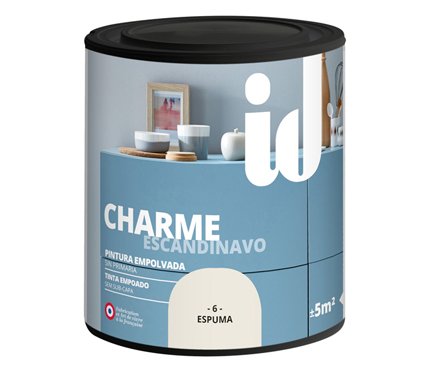 Pintura efecto empolvado Charme, es una pintura multisoporte lavable mate. - 500 ml- (Espuma)