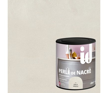 Pintura nacarada brillante, semitransparente de alta decoración lavable para muebles. - 500 ml - (Perla)