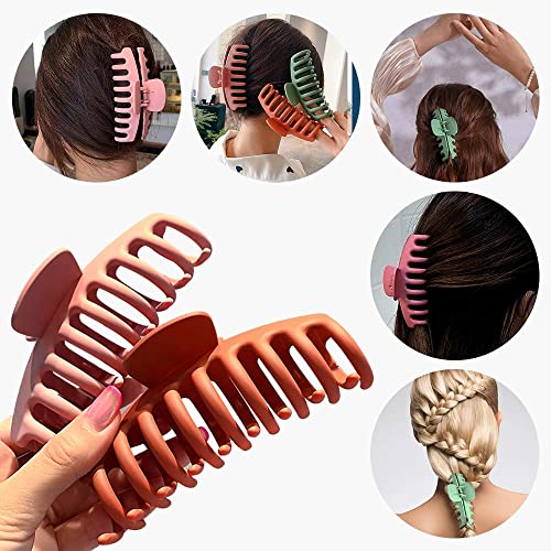 Pinzas Pelo Grandes, Taozoey 4 Pcs Pinzas Pelo Mujer, Antideslizantes Pinzas para el Pelo, Grandes de Plástico Pinzas para el Pelo, Garra Grande Clips para Mujeres y Niñas, 11 cm Pinzas Pelo Grande