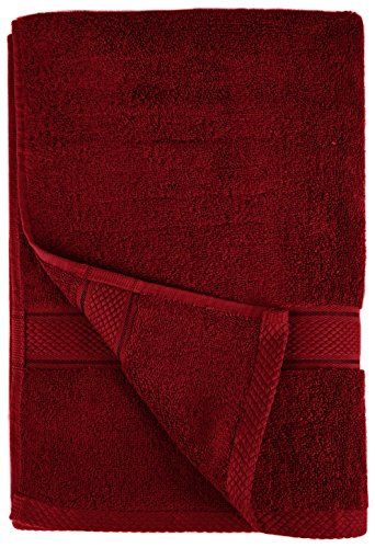 Pinzon by Amazon - Juego de toallas de algodón egipcio (2 toallas de baño y 2 toallas de manos), color rojo