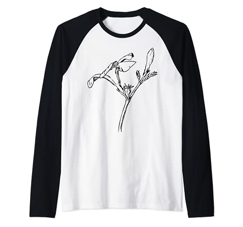 Planta De Flores Adelfa Camiseta Manga Raglan