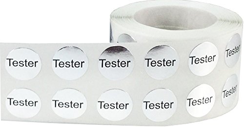 Plata Metálica Tester Pegatinas, 13 mm 1/2 Pulgadas Etiquetas de Puntos Brillantes 1000 Paquete