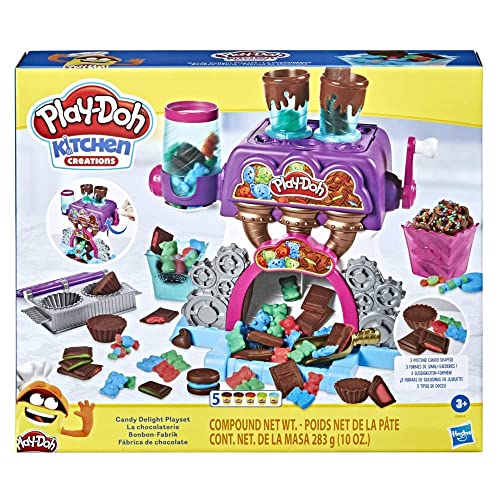 Play-Doh Kitchen Creations Candy Delight juego para niños de 3 años en adelante con 5 latas, tóxico (Hasbro 0)