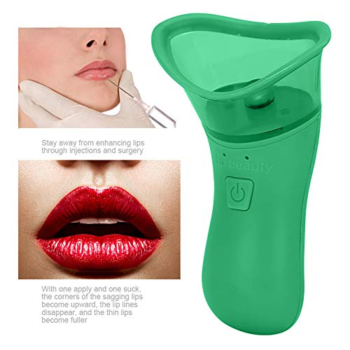 Plumper de labios, Plumper de labios eléctrico recargable por USB, Dispositivo automático de aumento de labios más grueso Dispositivo de aumento de labios(Verde)