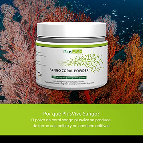 Plusvive - Polvo de coral Sango, calidad pura de Okinawa, 300g