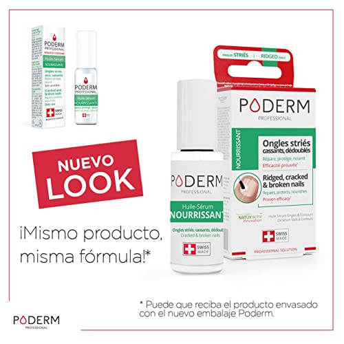 PODERM - UÑAS FRÁGILES, RAYADAS Y DEBILITADAS | Tratamiento con plantas aliviadoras, emolientes, nutritivas y revitalizantes | Cuidado profesional pie/mano | Fácil & rápido | Hecho en Suiza