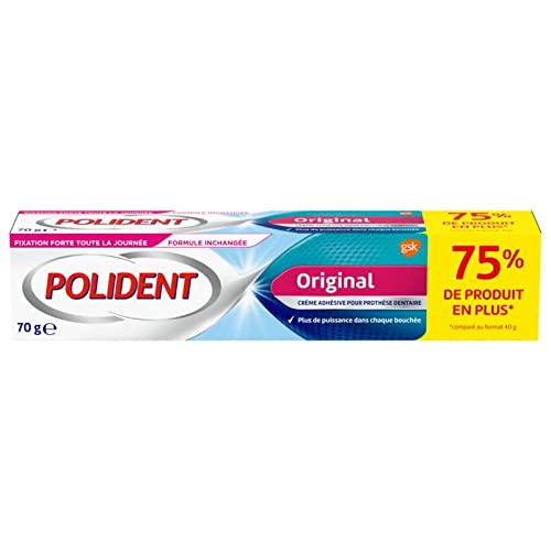 Polident Original, crema fijadora extra fuerte, para prótesis dentales parciales o completas, 70 g