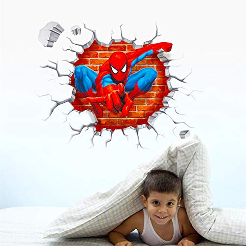 Polly Online 2PCS Pegatinas de Pared del Hombre araña Calcomanías de Spiderman Pegatinas de Pared 3D para la habitación de los niños