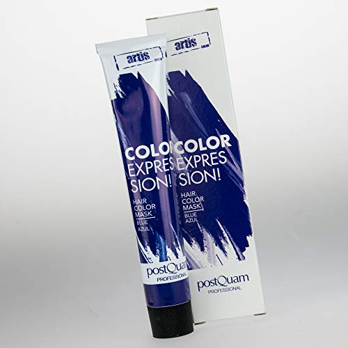 PostQuam - Mascarilla Color Expression, Tinte Azul Temporal - Pack de 3 unidades - Color Azul - 60 gr