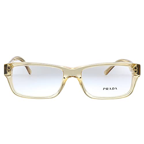 Prada Heritage PR 16MV O1N1O1 - Gafas rectangulares de plástico de cristal ámbar (53 mm)