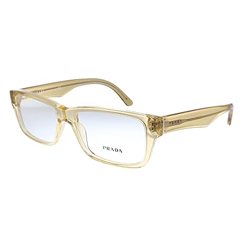 Prada Heritage PR 16MV O1N1O1 - Gafas rectangulares de plástico de cristal ámbar (53 mm)