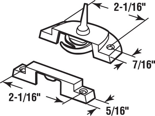 Prime-Line Products F 2588 ventana Sash Lock con Keeper, F 2588