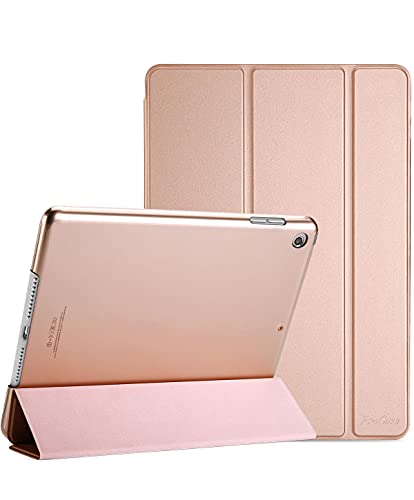 Procase Funda Delgada para iPad 9 2021 y iPad 8 2020 y iPad 7 2019 10.2", Carcasa Folio Ligera con Tapa Inteligente/Reverso Translúcido/Soporte para 2020 y 2019 10.2 Inch iPad 9ª 8ª 7ª -Oro Rosado