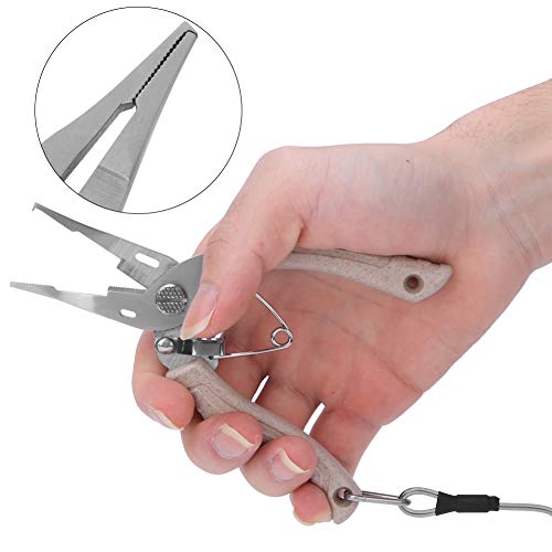 【𝐏𝐫𝐨𝐦𝐨𝐜𝐢ó𝐧 𝐝𝐞 𝐒𝐞𝐦𝐚𝐧𝐚 𝐒𝐚𝐧𝐭𝐚】Tijeras de Pesca Tijeras para señuelos de Pesca, Herramienta cortadora de sedal, Acero Inoxidable anticorrosión Caqui para Pesca en el mar/Pesca Fresca