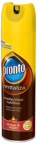 Pronto Revitaliza Aerosol para muebles con aceites nutritivos, Antipolvo y Abrillantador, 300 ml