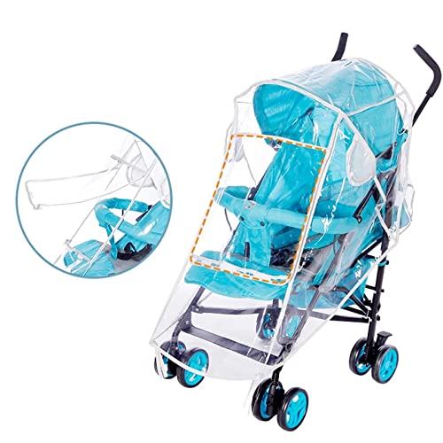 Protector de lluvia Universal para Silla de Paseo Transparente Funda de Lluvia para Cochecito Rain Wind Funda de Nieve a Prueba de Viento y Resistente al Agua, EVA