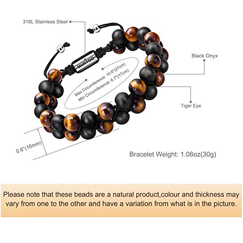 Pulsera de piedra natural para hombres, amuletrable de perlas con aceite esencial para yoga como difusor pulsera para hombres...