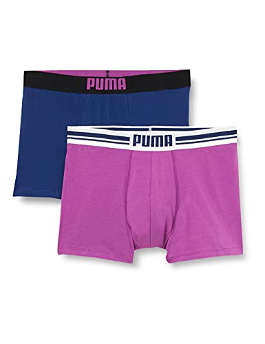 PUMA Placed Logo Boxer 2P Ropa Interior, Morado (Purple Combo), XL para Hombre