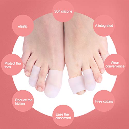 Punteras de gel, protectores para los dedos de gel de silicona para amortiguar, eliminar callos y proteger los pies de las ampollas, 20 unidades